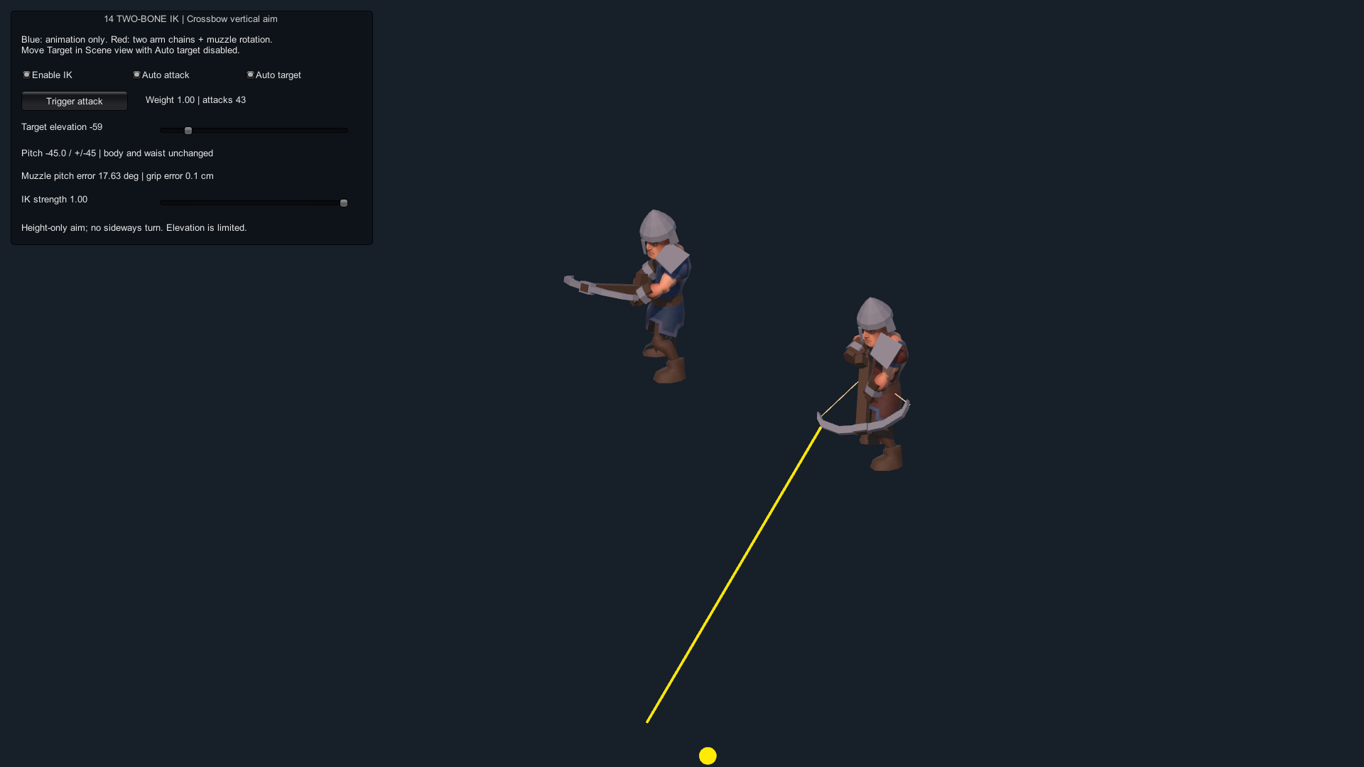 Vertical crossbow IK preview